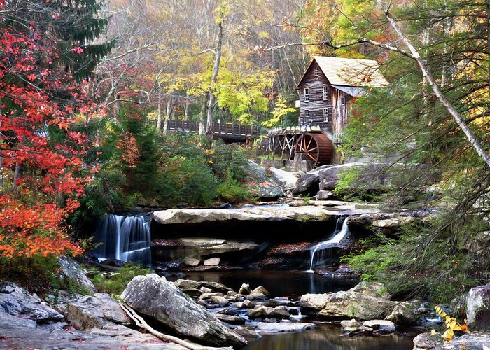 Appalachian Greeting Card featuring the photograph Autumn on Glade Creek by Lana Trussell