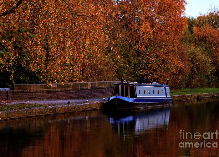 Transport Greeting Card featuring the photograph Autumn on the Canals by Stephen Melia