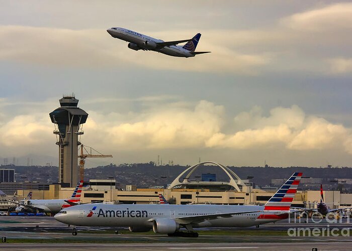 Airliner Greeting Card featuring the photograph Aviation Jet Airplanes by Sam Antonio