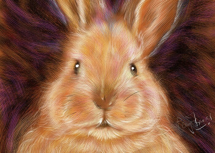 Digital Painting Greeting Card featuring the digital art Baby Bunny by Remy Francis
