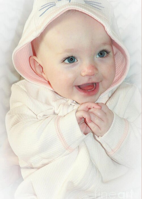 Baby Greeting Card featuring the photograph Baby Girl III by Veronica Batterson