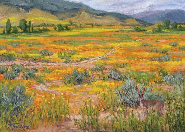 Poppies Greeting Card featuring the painting Backroads by Jane Thorpe