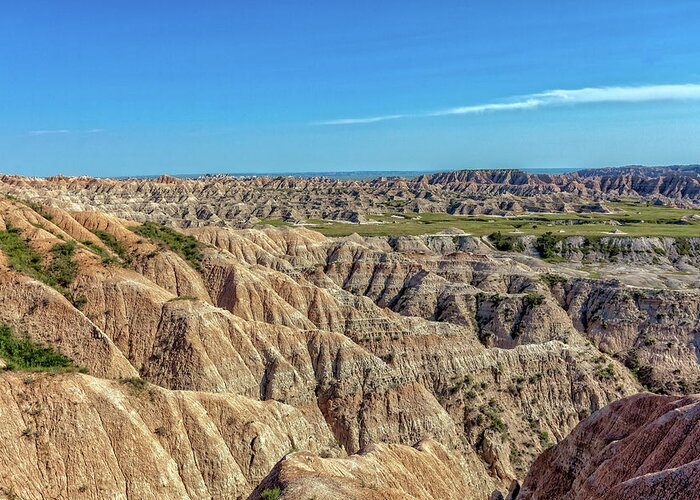 Badlands Greeting Card featuring the photograph Badlands ND by Chris Spencer