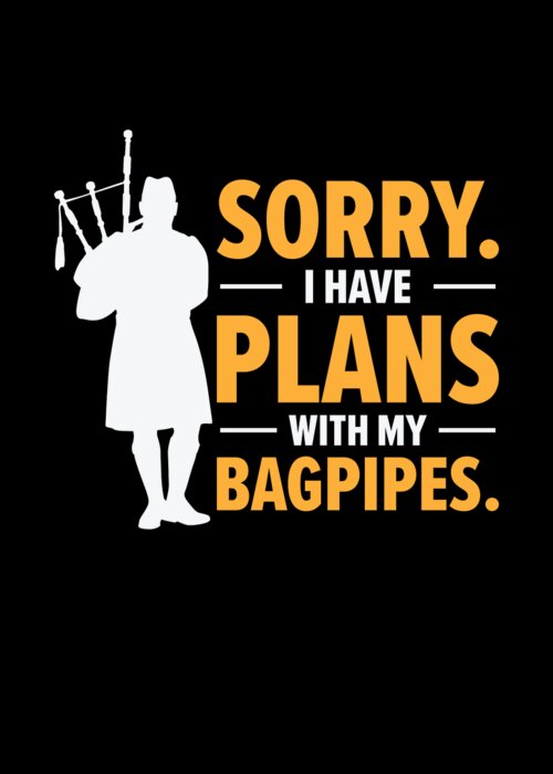 Bagpiper Greeting Card featuring the digital art Bagpiper Bagpiping Bagpipes Scotsman Musician Player by Toms Tee Store