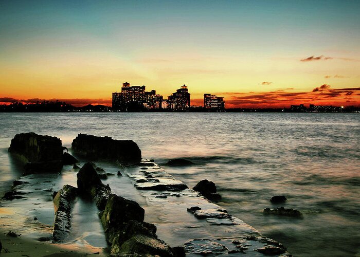 Sunset Greeting Card featuring the photograph Baha Mar Sunset by Montez Kerr