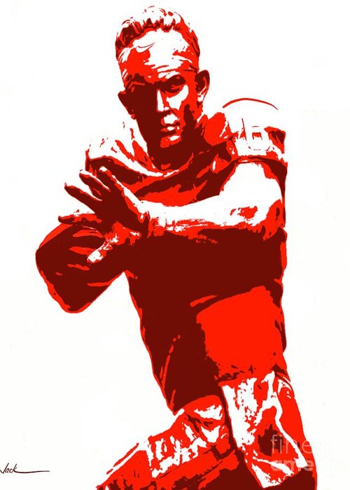 Baker Mayfield Greeting Card featuring the painting Baker Mayfield Statue by Jack Bunds
