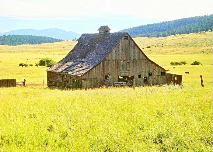 Landscape Greeting Card featuring the photograph Baker Valley Barn II by Bill TALICH