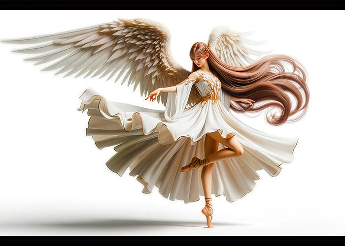 Angel Greeting Card featuring the digital art Ballerina Angel by Shawn Dall