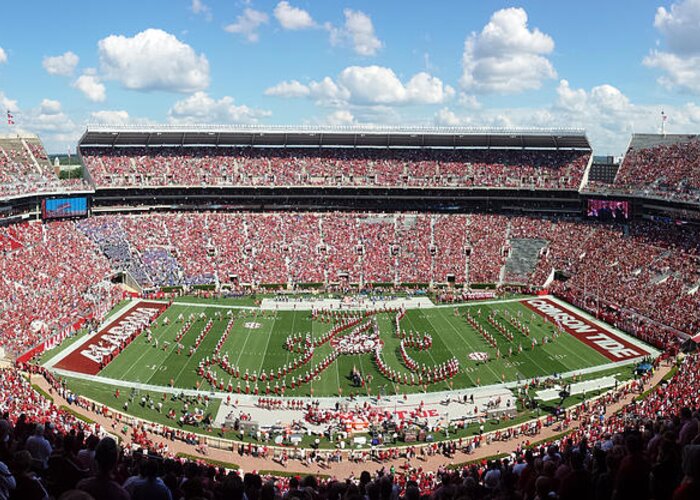 Gameday Greeting Card featuring the photograph Bama Script A Panorama by Kenny Glover