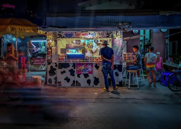 Thailand Greeting Card featuring the photograph Bangkok Street Scene by Michael Lees
