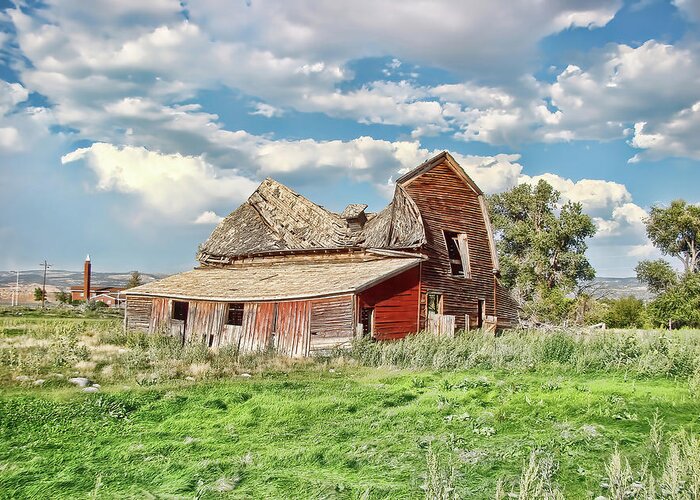 Barn Greeting Card featuring the photograph Barn Falling in Wyoming By Cathy Anderson by Cathy Anderson