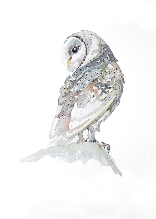 Barn Owl Greeting Card featuring the painting Barn Owl by Luisa Millicent