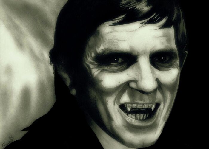 Vampire Barnabas Greeting Card featuring the drawing Barnabas by Fred Larucci