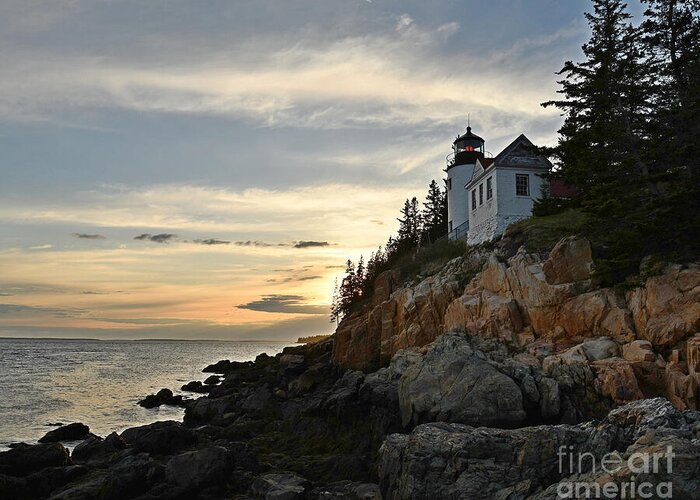 Acadia National Park Greeting Card featuring the photograph Bass Harbor Head Lighthouse by Steve Brown