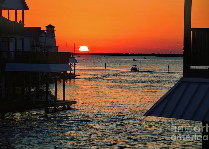Sunset Greeting Card featuring the photograph Bayou Vista Sunset by Diana Mary Sharpton