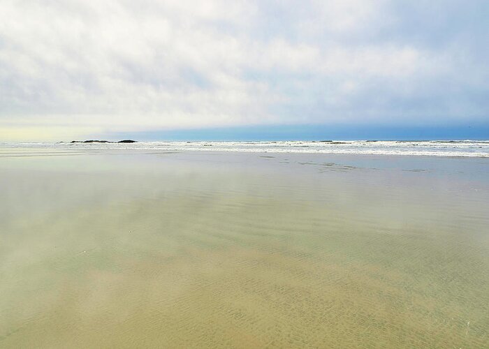 Seascape Greeting Card featuring the photograph Beach and Sea by Allan Van Gasbeck