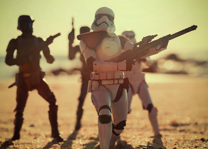 Star Wars Greeting Card featuring the photograph Beach Patrol by Kristopher Schoenleber