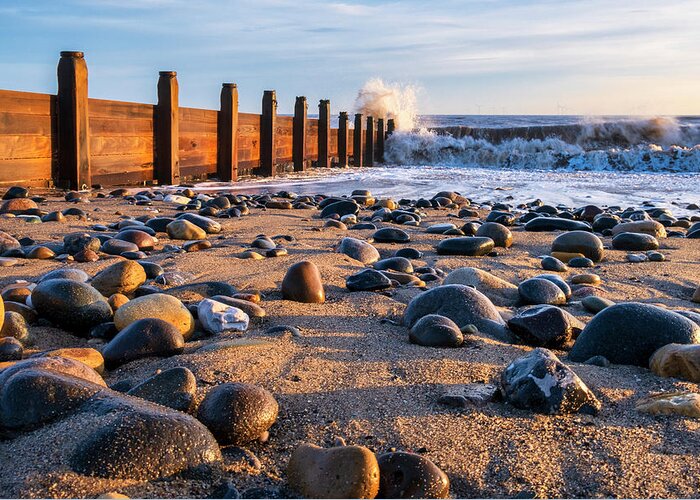 Beach Scene Greeting Card featuring the photograph Beach Scene, Withernsea, East Yorkshire Coast by Tim Hill