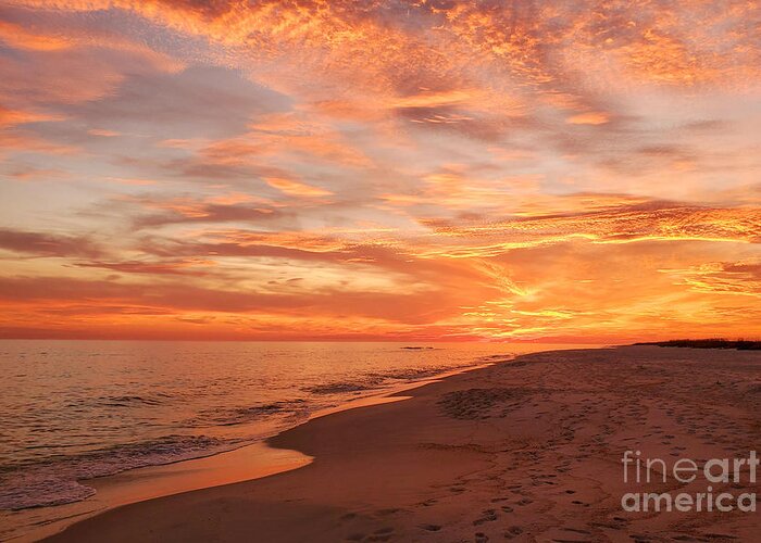 Sun Greeting Card featuring the photograph Beach Sunset Skies, Perdido Key, Florida by Beachtown Views