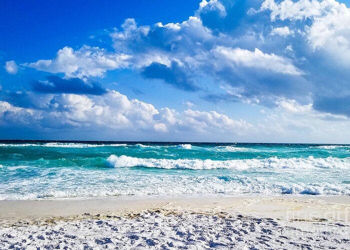 Beach Greeting Card featuring the photograph Beach Waves, Opal Beach, Pensacola Beach, Florida by Beachtown Views