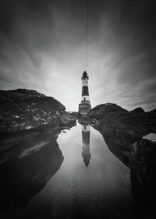  Greeting Card featuring the photograph Beachy head lighthouse reflection by Will Gudgeon