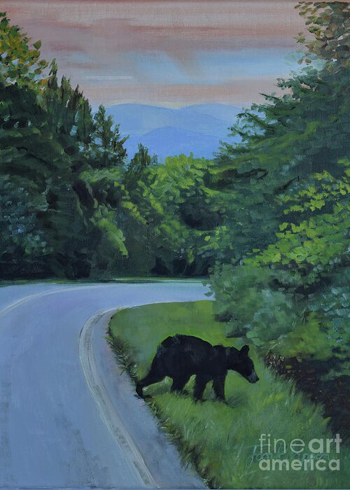  Greeting Card featuring the painting Bear Crossing by Jan Dappen