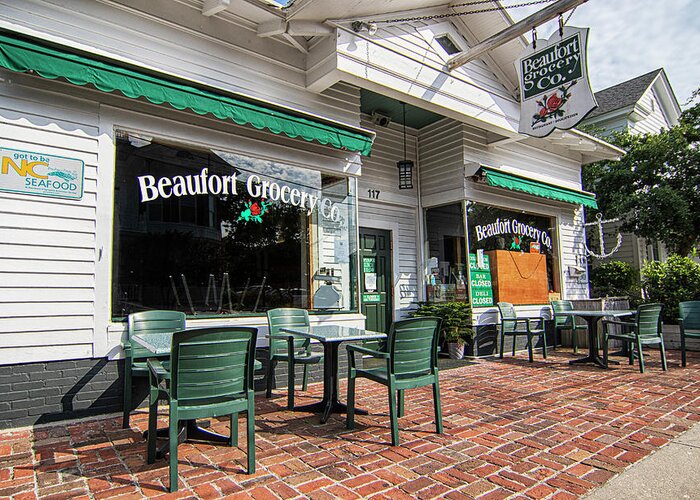 Beaufort Greeting Card featuring the photograph Beaufort Grocery Company - Beaufrot North Carolina by Bob Decker