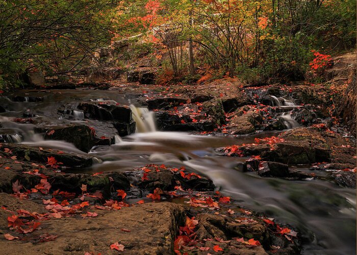 Beautiful Autumn Cascades Greeting Card featuring the photograph Beautiful Autumn Cascades by Dan Sproul
