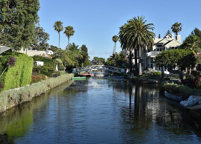 Venice Greeting Card featuring the photograph Beautiful Venice Canals in California by Mark Stout