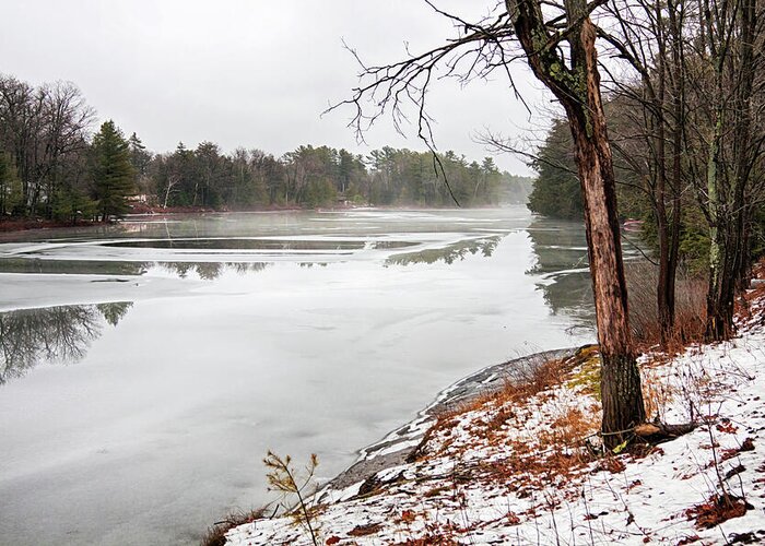 Frozen Lake Greeting Card featuring the photograph Beauty of December by Muskoka Lakes by Tatiana Travelways