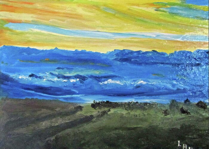 Landscape Greeting Card featuring the painting Before the Rain by Linda Feinberg