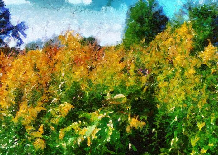 Autumn Greeting Card featuring the mixed media Beginning of Autumn by Christopher Reed