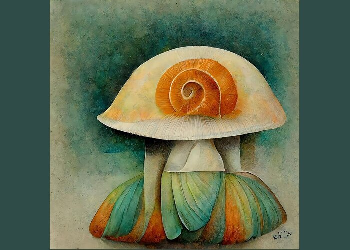 Mushroom Greeting Card featuring the digital art Bell Bottomed Shroom by Vicki Noble