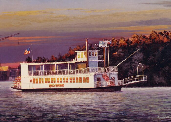 Paddle Wheel Greeting Card featuring the painting Belle of Beaumont by Randy Welborn