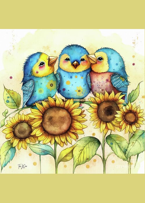 Bluebirds Greeting Card featuring the painting Best Friend Bluebirds by Tina LeCour