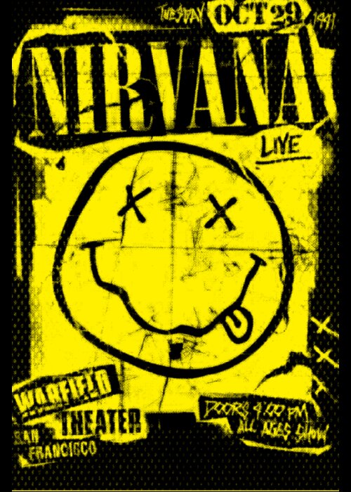 Best Poster Live Concert Of Nirvana Greeting Card by Ryan Emmanuelle