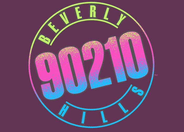 Beverly Hills 90210 Colorful Logo Greeting Card featuring the digital art Beverly Hills 90210 Colorful Logo by Yossar Rivier