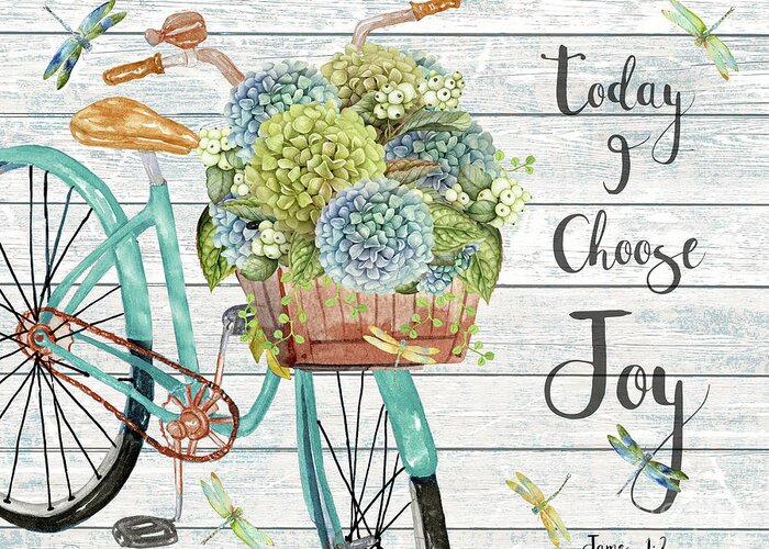 Bicycle Greeting Card featuring the painting Bicycle Inspirations B by Jean Plout