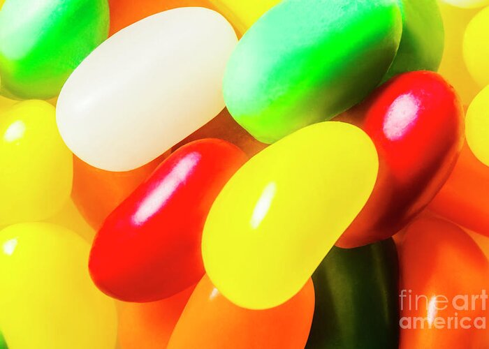 Confectionery Greeting Card featuring the photograph Big Bright Beans by Jorgo Photography