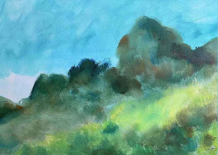 Big Brushwork Greeting Card featuring the painting Big Brush Mountain by Suzanne Giuriati Cerny