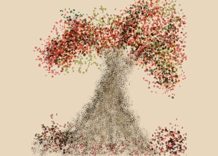 Fall Greeting Card featuring the digital art Big fall tree by Bentley Davis