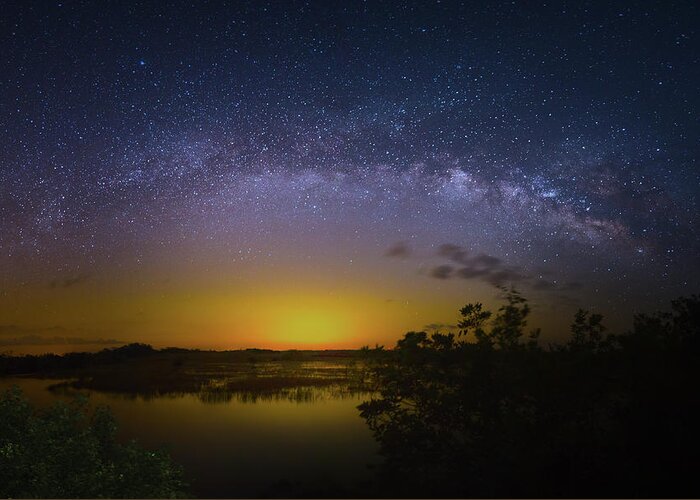 Milky Way Greeting Card featuring the photograph Big Sky Galaxy by Mark Andrew Thomas