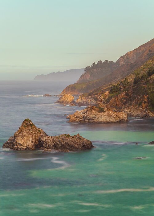 Landscape Greeting Card featuring the photograph Big Sur Sunrise vertical by Jonathan Nguyen
