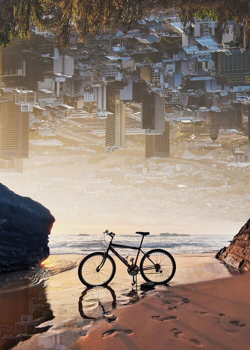 Bike Greeting Card featuring the digital art Bike World by Swissgo4design