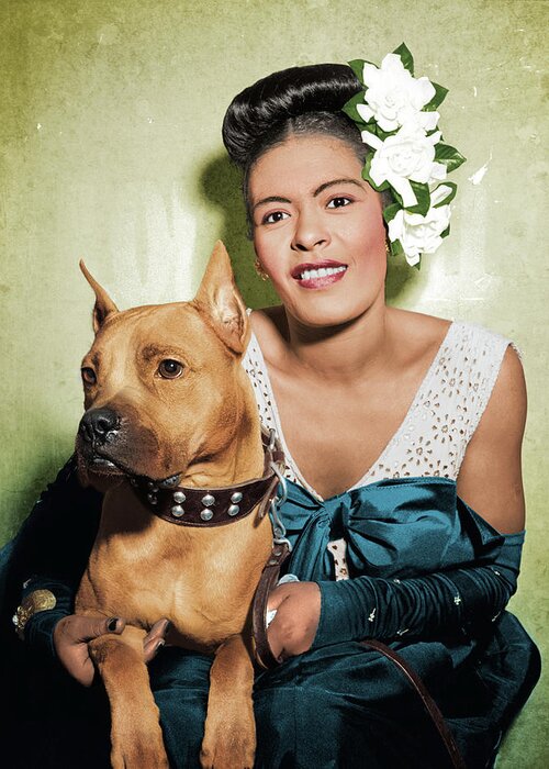 Billie Holiday Greeting Card featuring the photograph Billie Holiday and Mister by Carlos Caetano