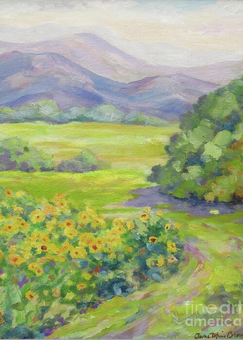 Sunflower Greeting Card featuring the painting Biltmore Sunflowers by Anne Marie Brown