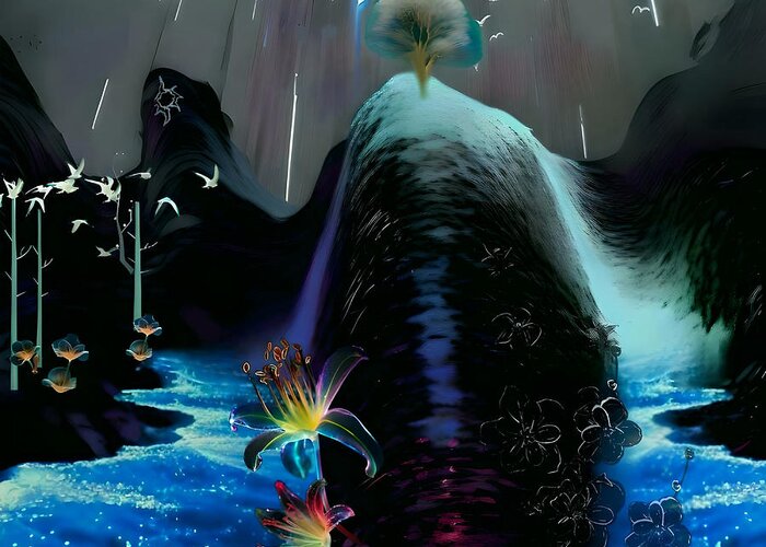  Greeting Card featuring the digital art Bioluminescence by Christina Knight