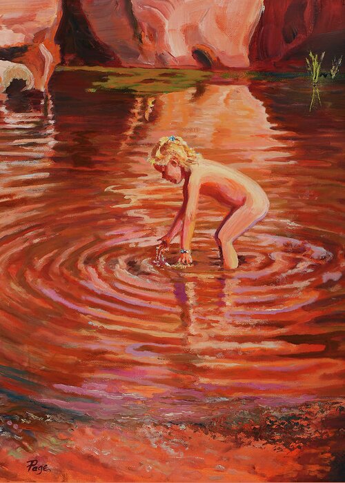 Desert Greeting Card featuring the painting Birthday Bather by Page Holland