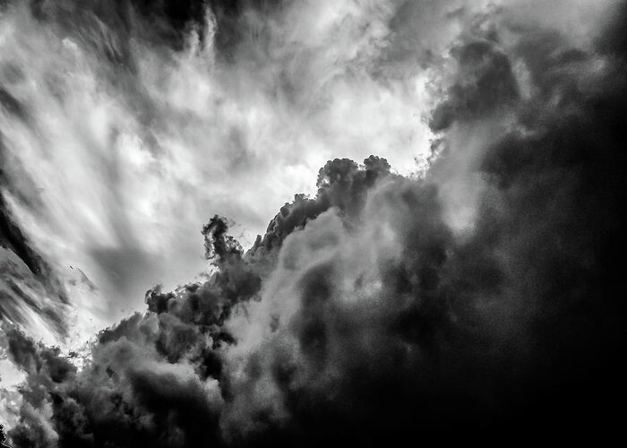 Nature Greeting Card featuring the photograph Black and white Clouds by Louis Dallara