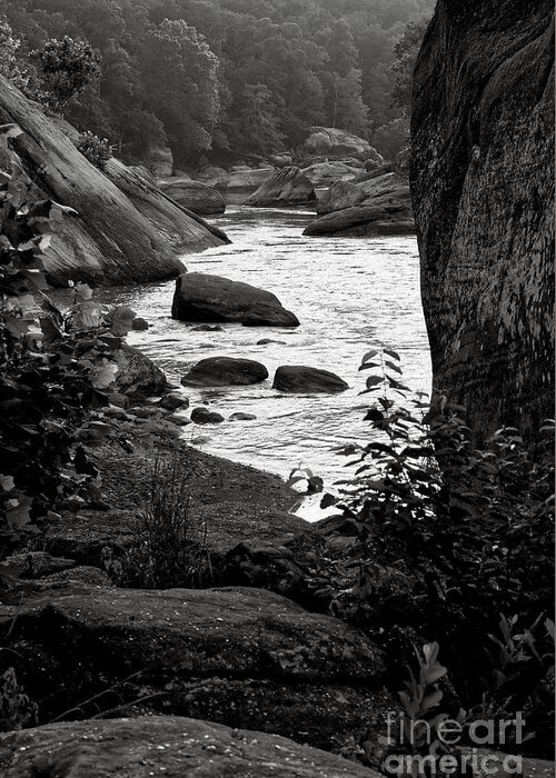 Boulders Greeting Card featuring the photograph Black And White Cumberland River by Phil Perkins